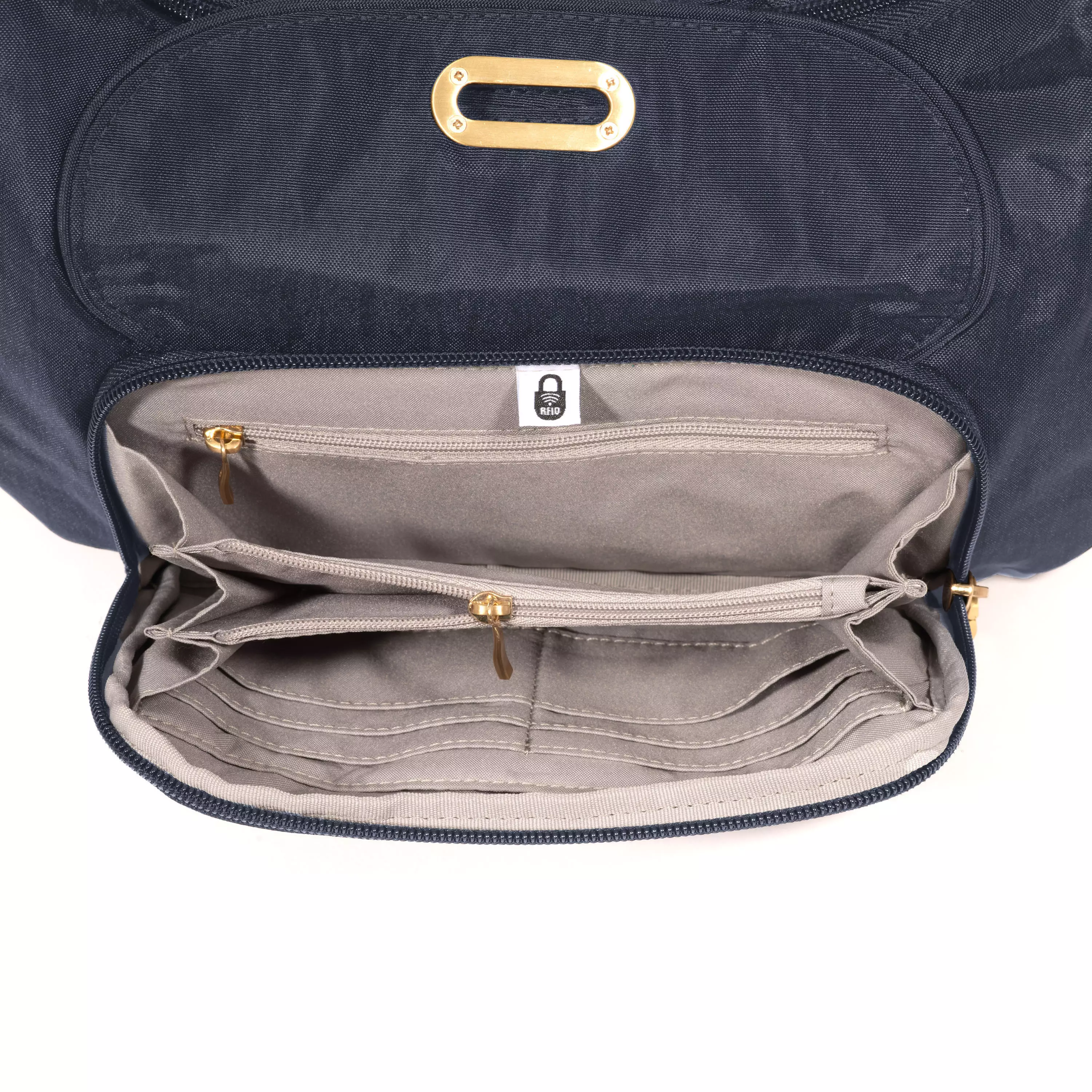 Coastal Flip Lock Half Moon Bag
