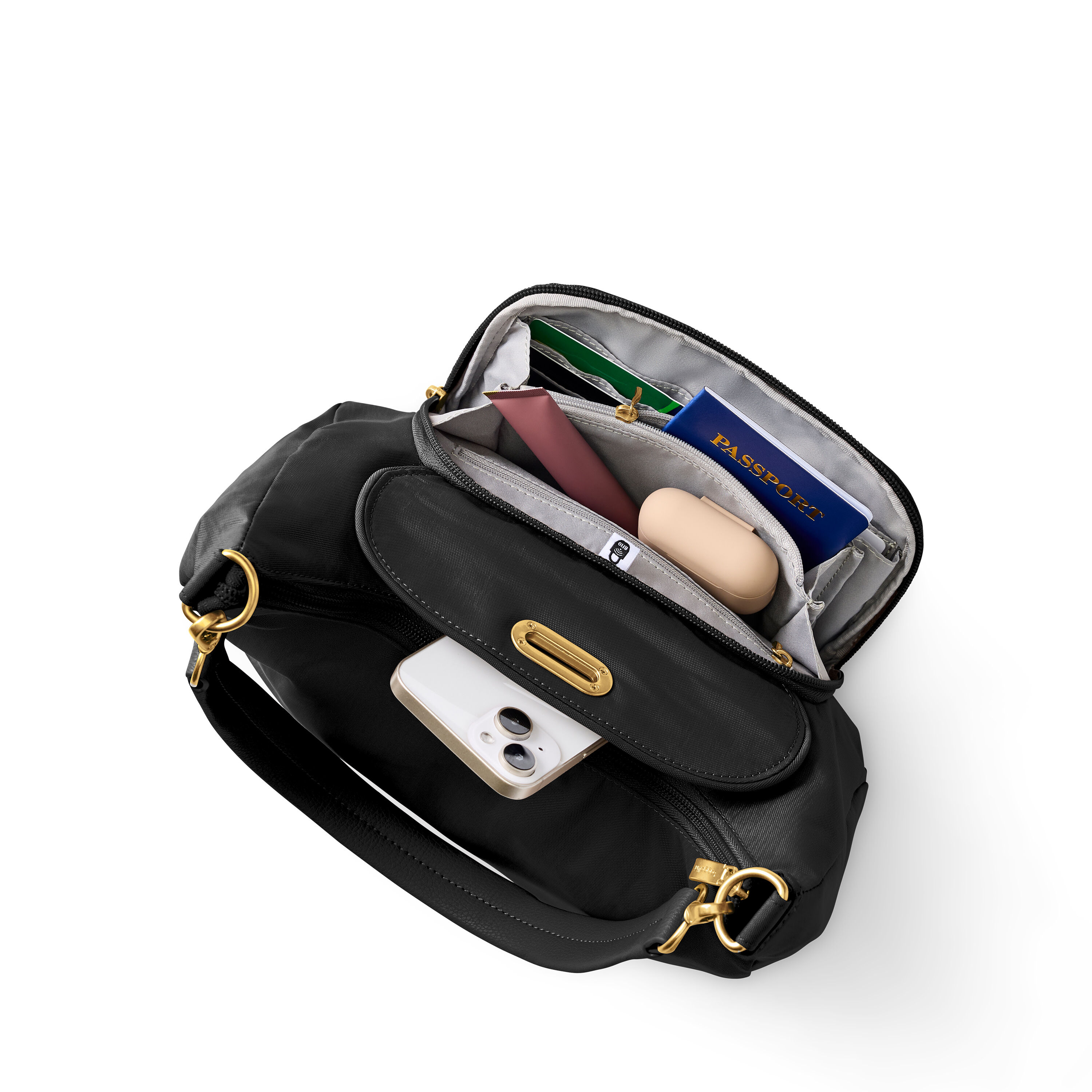 Coastal Flip Lock Half Moon Bag