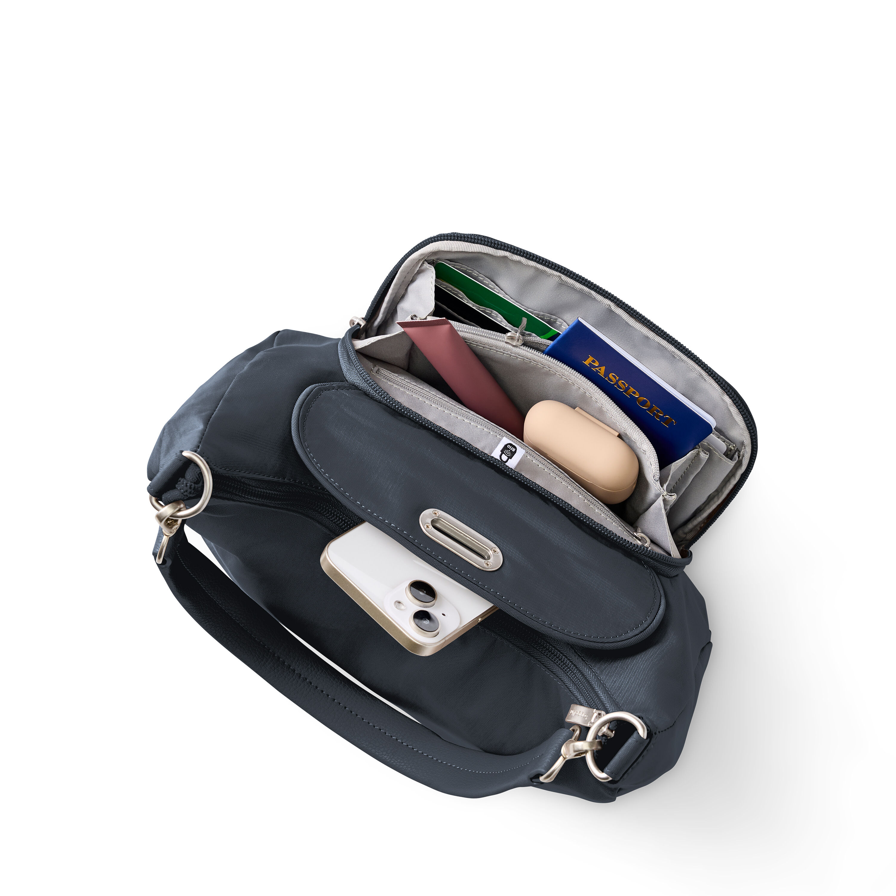 Coastal Flip Lock Half Moon Bag
