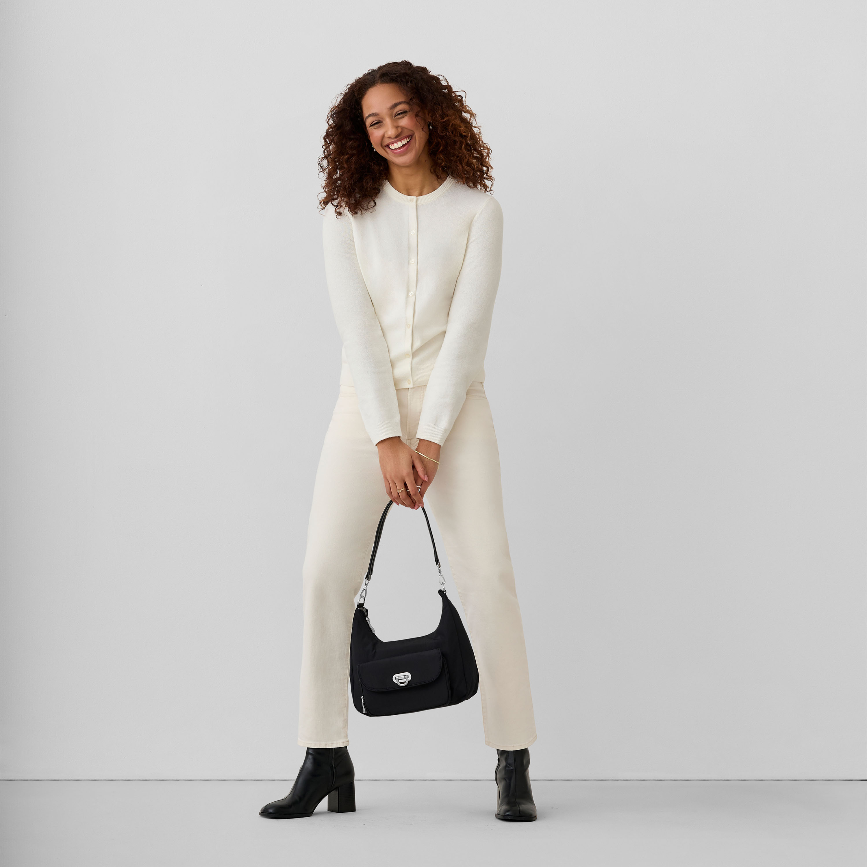 Coastal Flip Lock Half Moon Bag