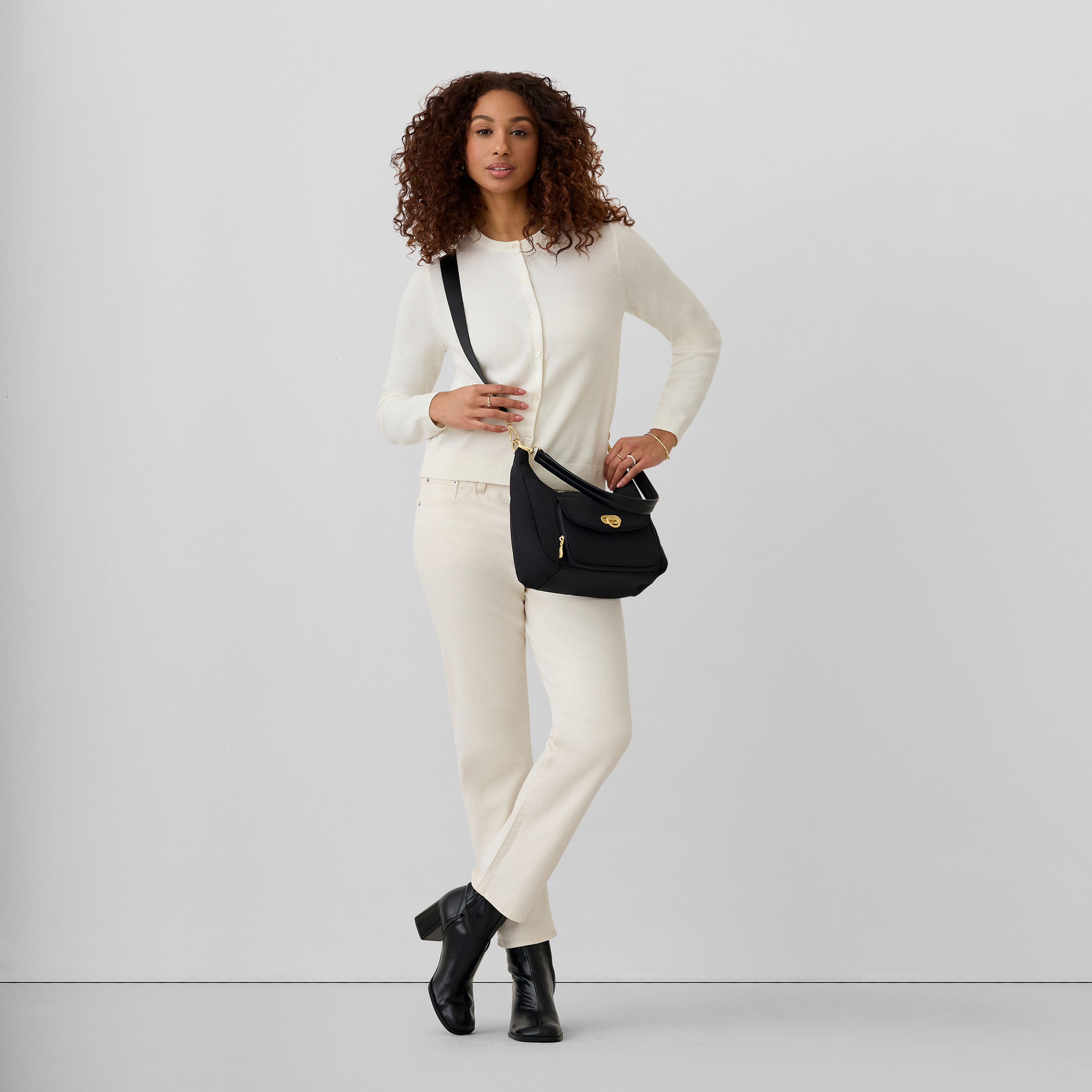 Coastal Flip Lock Half Moon Bag