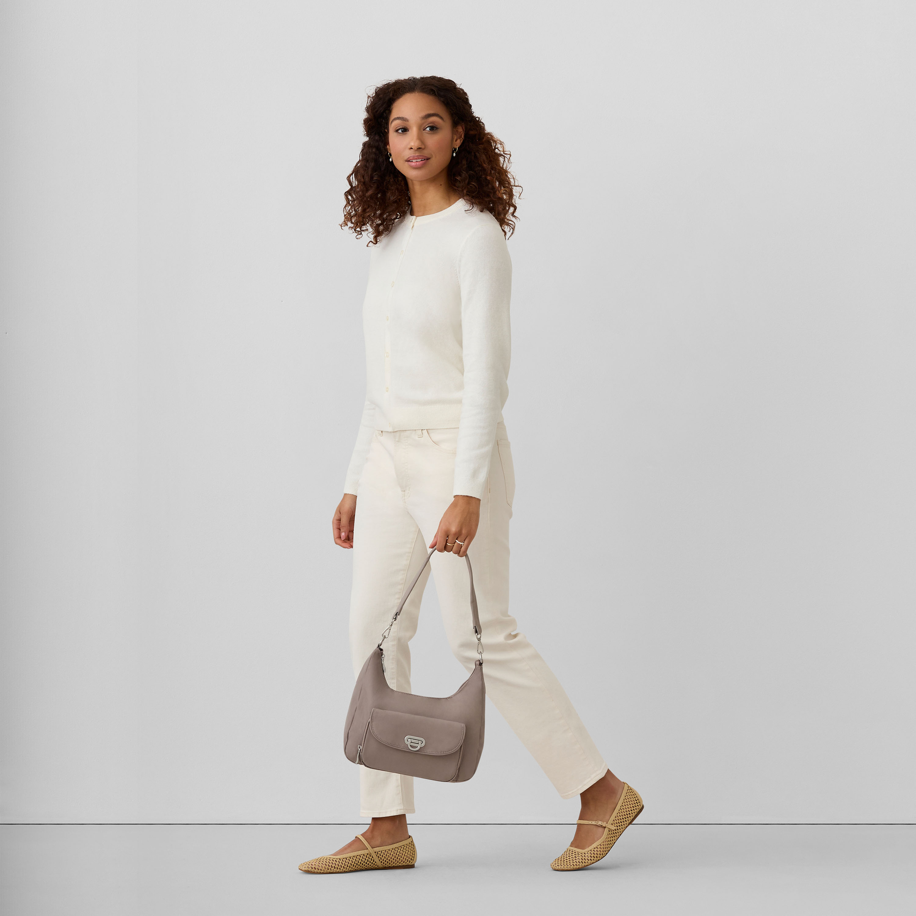 Coastal Flip Lock Half Moon Bag