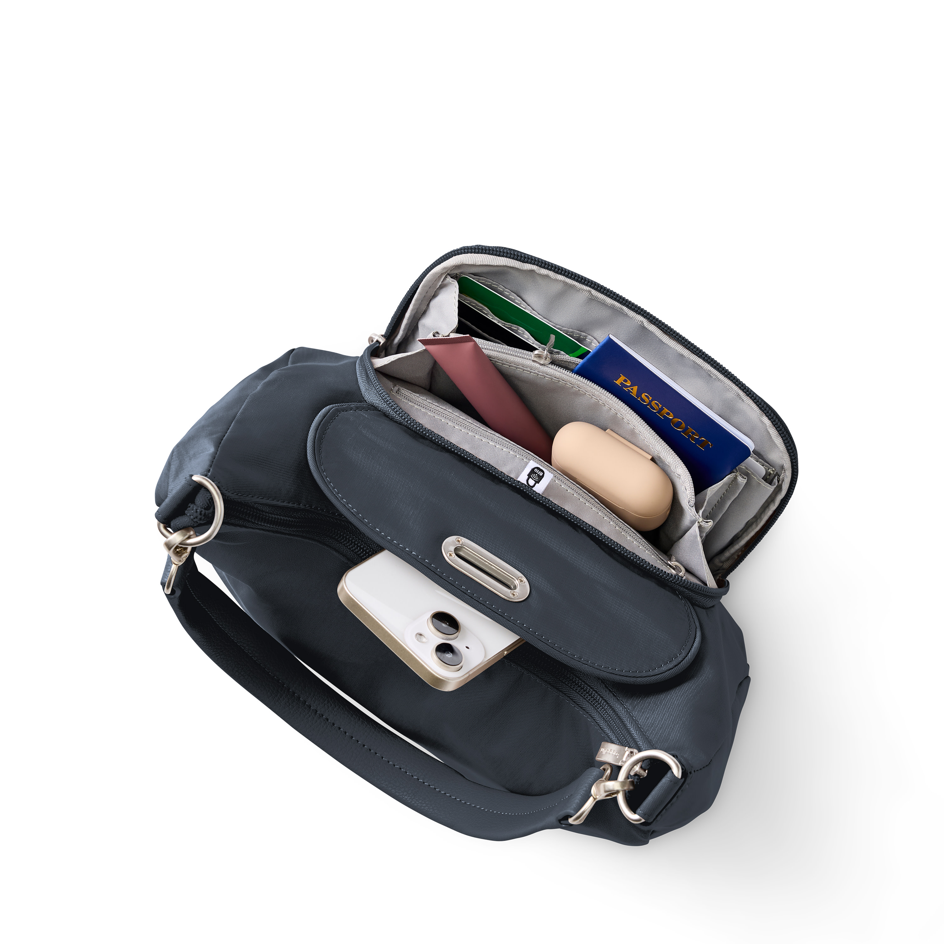 Coastal Flip Lock Half Moon Bag