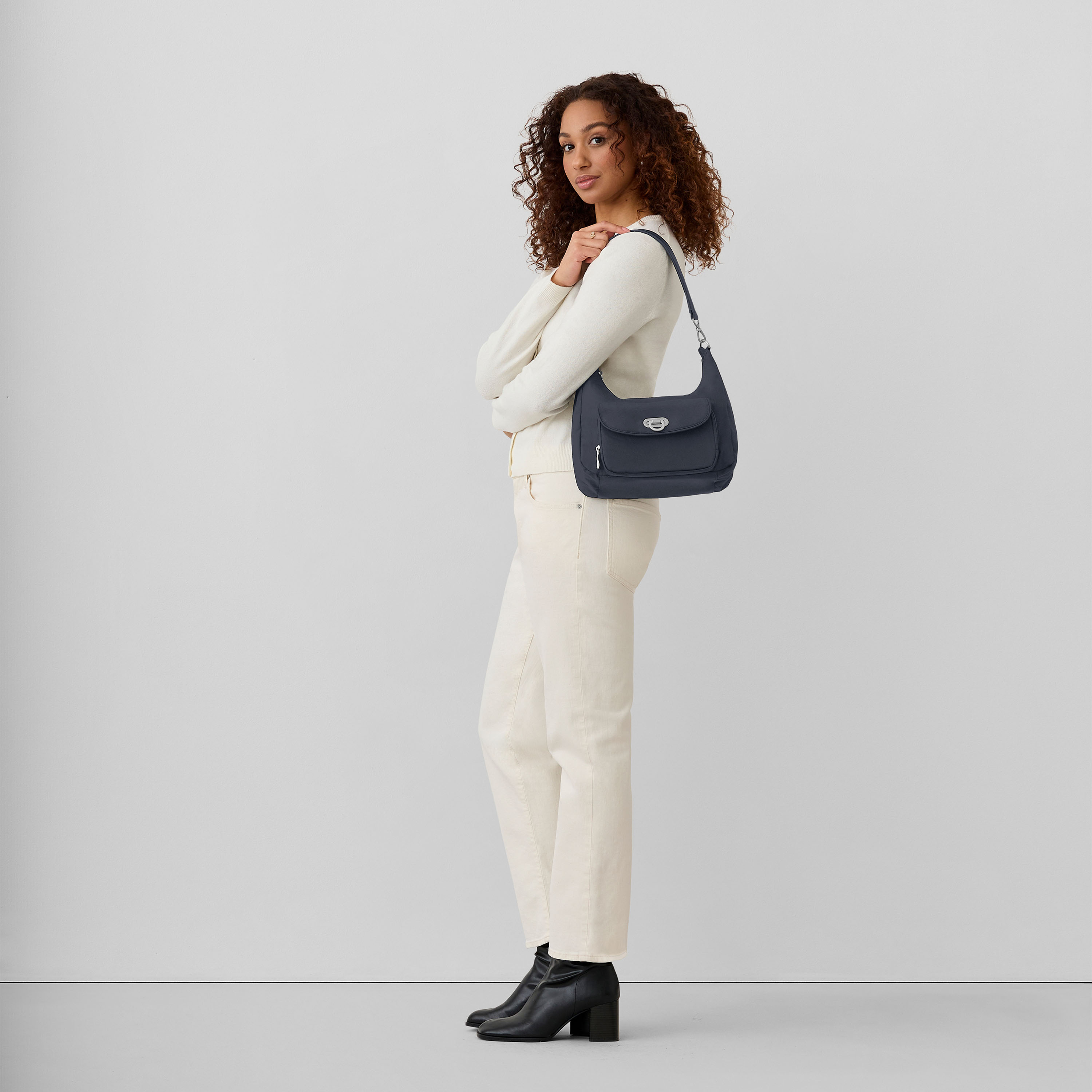 Coastal Flip Lock Half Moon Bag
