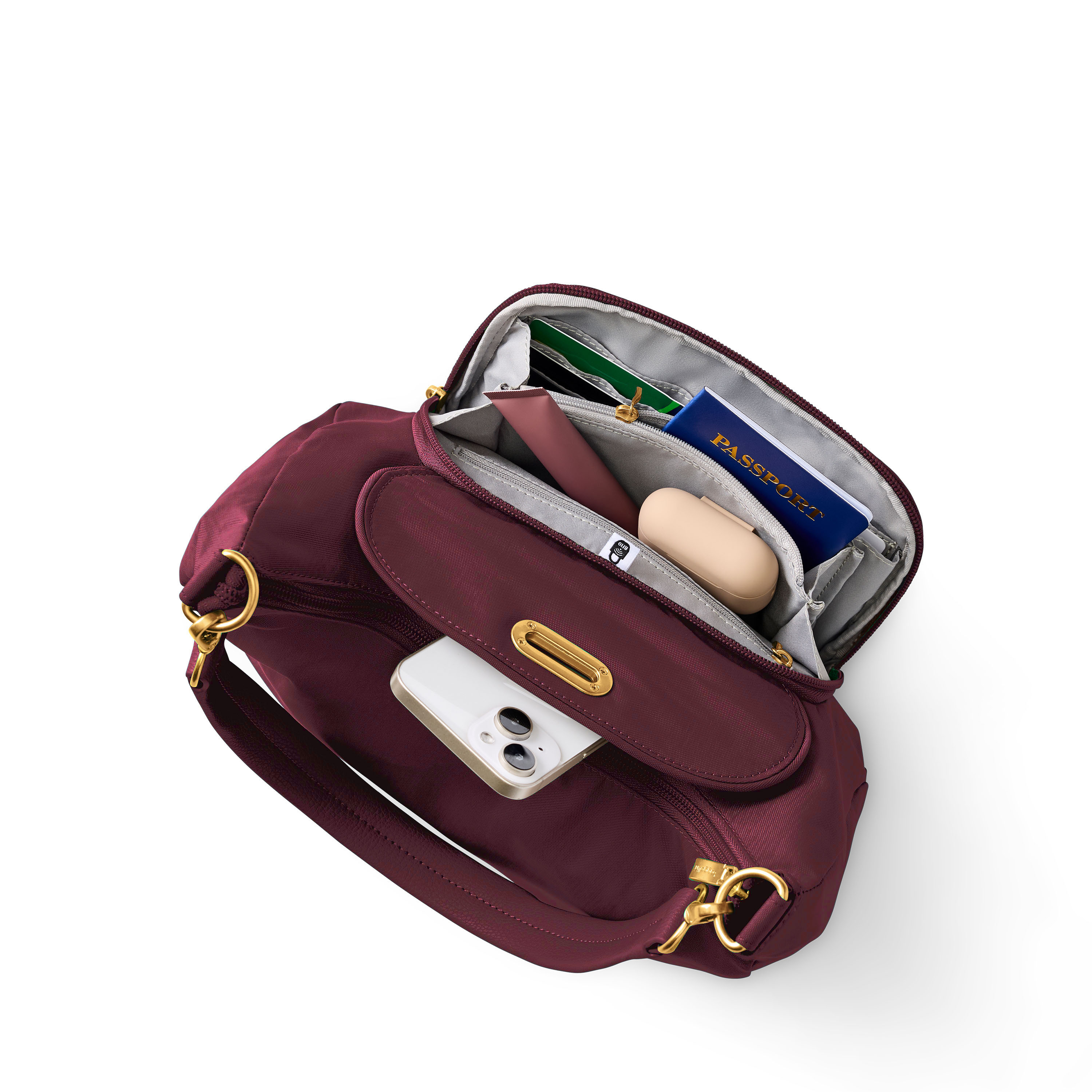 Coastal Flip Lock Half Moon Bag